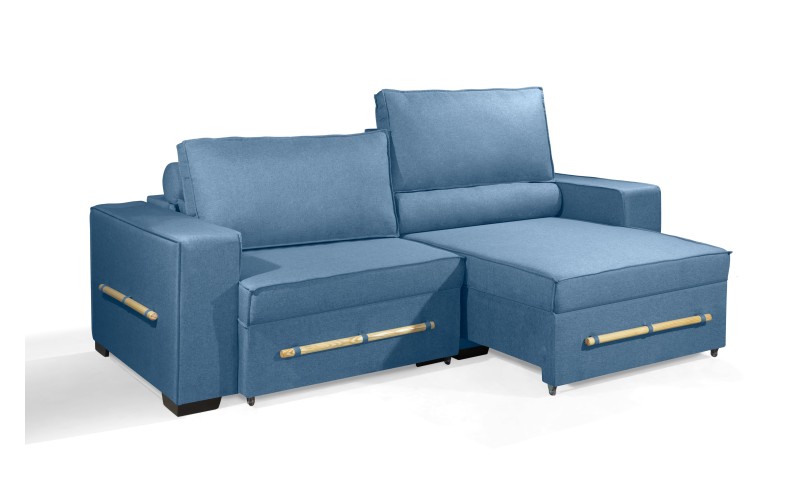 Sofá Retrátil e Reclinável 2.30m ESTILO ESTOFADOS - CHAYENE com SoftGel D33 Linho "Azul" Sofá Retrátil e Reclinável 2.30m ESTILO ESTOFADOS - CHAYENE com SoftGel D33 Linho "Azul"