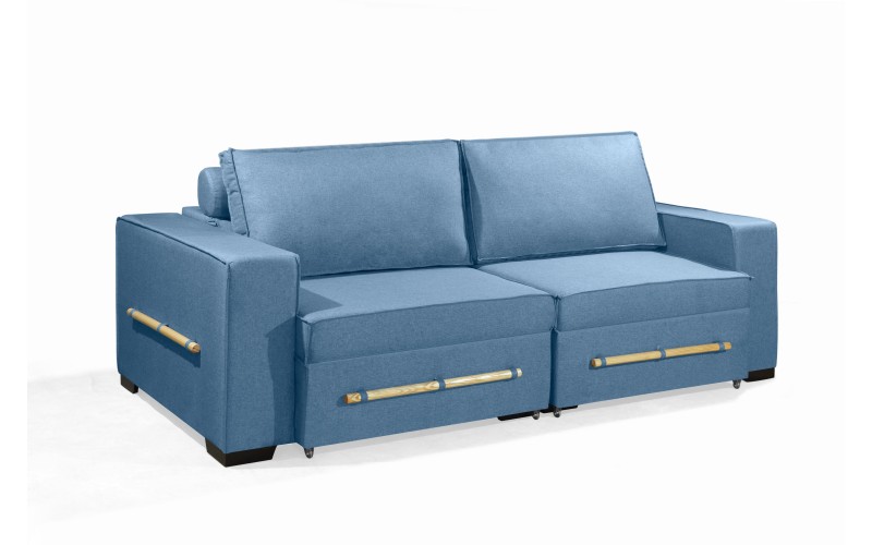 Sofá Retrátil e Reclinável 2.30m ESTILO ESTOFADOS - CHAYENE com SoftGel D33 Linho "Azul" Sofá Retrátil e Reclinável 2.30m ESTILO ESTOFADOS - CHAYENE com SoftGel D33 Linho "Azul"