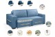 Sofá Retrátil e Reclinável 2.30m ESTILO ESTOFADOS - CHAYENE com SoftGel D33 Linho "Azul" Sofá Retrátil e Reclinável 2.30m ESTILO ESTOFADOS - CHAYENE com SoftGel D33 Linho "Azul"