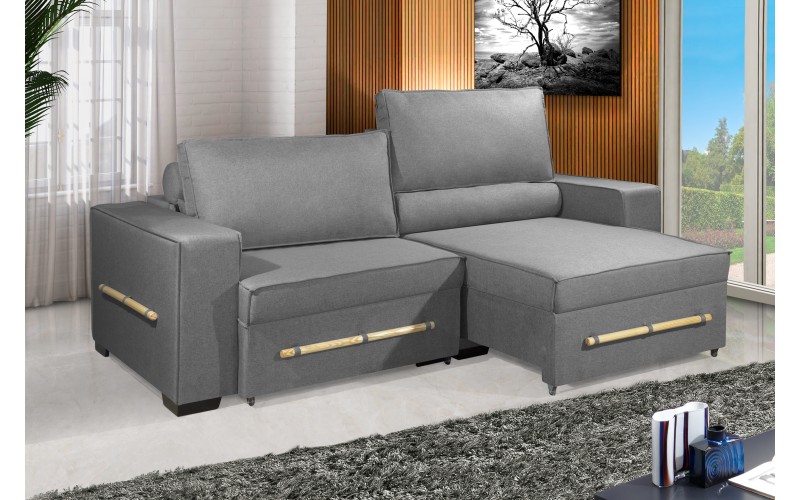 Sofá Retrátil e Reclinável 2.70m ESTILO ESTOFADOS - CHAYENE com SoftGel D33 Linho "Cinza" Sofá Retrátil e Reclinável 2.70m ESTILO ESTOFADOS - CHAYENE com SoftGel D33 Linho "Cinza"
