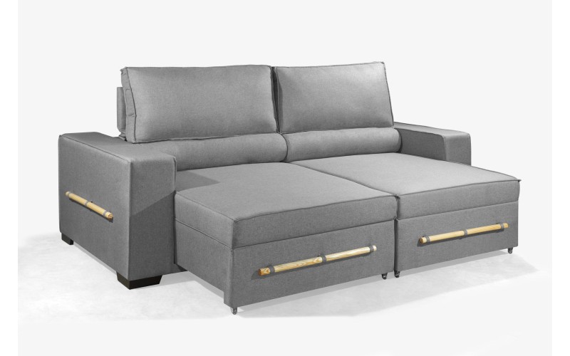 Sofá Retrátil e Reclinável 2.70m ESTILO ESTOFADOS - CHAYENE com SoftGel D33 Linho "Cinza" Sofá Retrátil e Reclinável 2.70m ESTILO ESTOFADOS - CHAYENE com SoftGel D33 Linho "Cinza"
