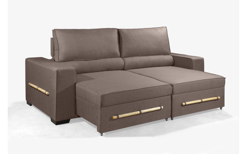 Sofá Retrátil e Reclinável 2.50m ESTILO ESTOFADOS - CHAYENE com SoftGel D33 Linho "Marrom" Sofá Retrátil e Reclinável 2.50m ESTILO ESTOFADOS - CHAYENE com SoftGel D33 Linho "Marrom"