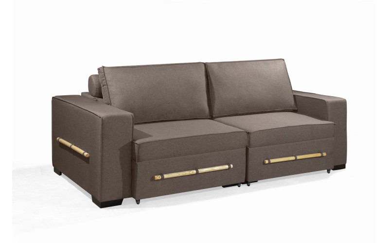 Sofá Retrátil e Reclinável 2.50m ESTILO ESTOFADOS - CHAYENE com SoftGel D33 Linho "Marrom" Sofá Retrátil e Reclinável 2.50m ESTILO ESTOFADOS - CHAYENE com SoftGel D33 Linho "Marrom"