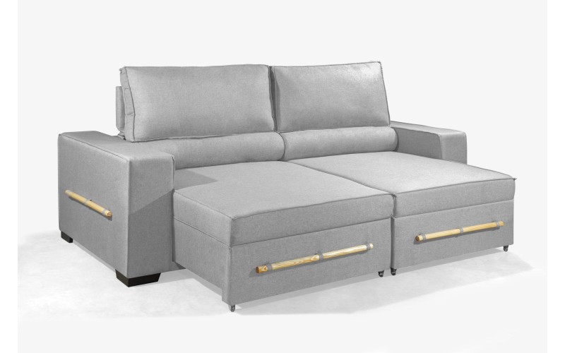 Sofá Retrátil e Reclinável 2.50m ESTILO ESTOFADOS - CHAYENE com SoftGel D33 Linho "Prata" Sofá Retrátil e Reclinável 2.50m ESTILO ESTOFADOS - CHAYENE com SoftGel D33 Linho "Prata"