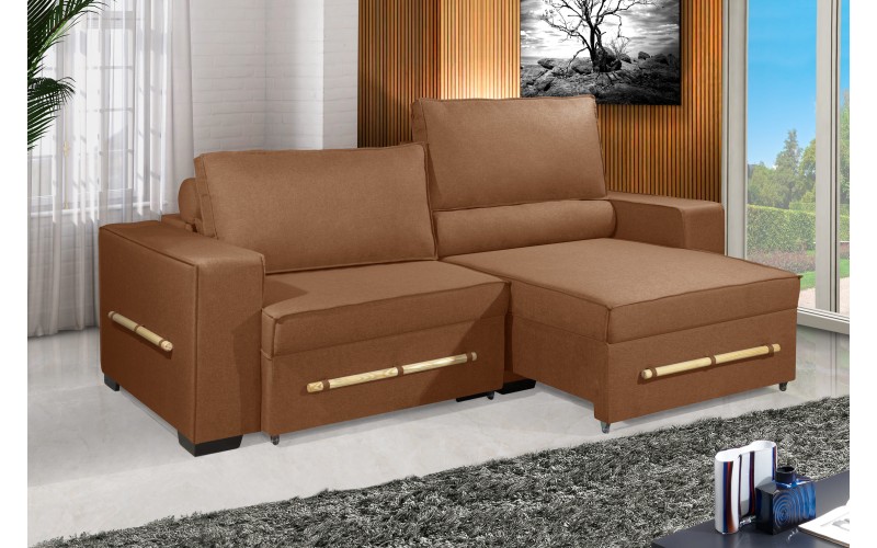 Sofá Retrátil e Reclinável 2.90m ESTILO ESTOFADOS - CHAYENE com SoftGel D33 Linho "Terracota" Sofá Retrátil e Reclinável 2.90m ESTILO ESTOFADOS - CHAYENE com SoftGel D33 Linho "Terracota"