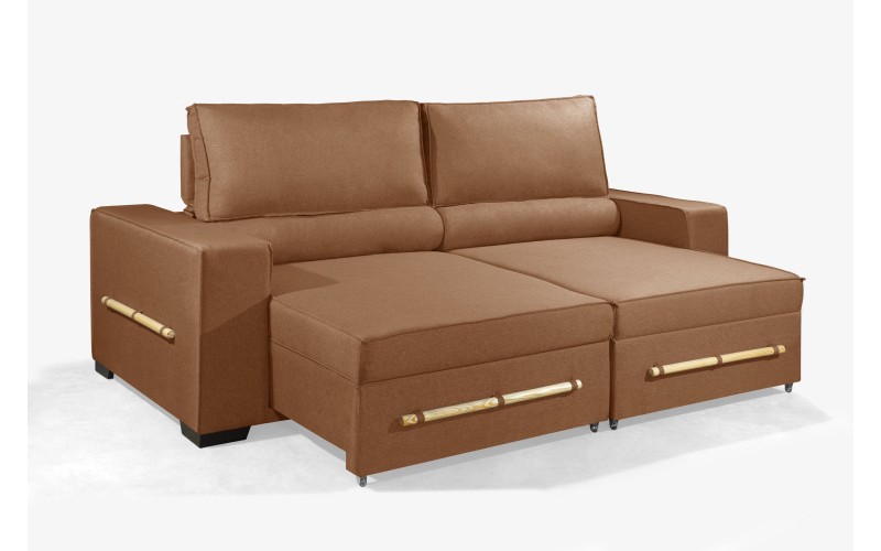 Sofá Retrátil e Reclinável 2.90m ESTILO ESTOFADOS - CHAYENE com SoftGel D33 Linho "Terracota" Sofá Retrátil e Reclinável 2.90m ESTILO ESTOFADOS - CHAYENE com SoftGel D33 Linho "Terracota"