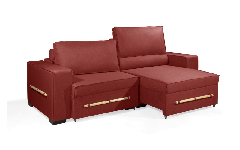 Sofá Retrátil e Reclinável 2.90m ESTILO ESTOFADOS - CHAYENE com SoftGel D33 Linho "Vermelho" Sofá Retrátil e Reclinável 2.90m ESTILO ESTOFADOS - CHAYENE com SoftGel D33 Linho "Vermelho"