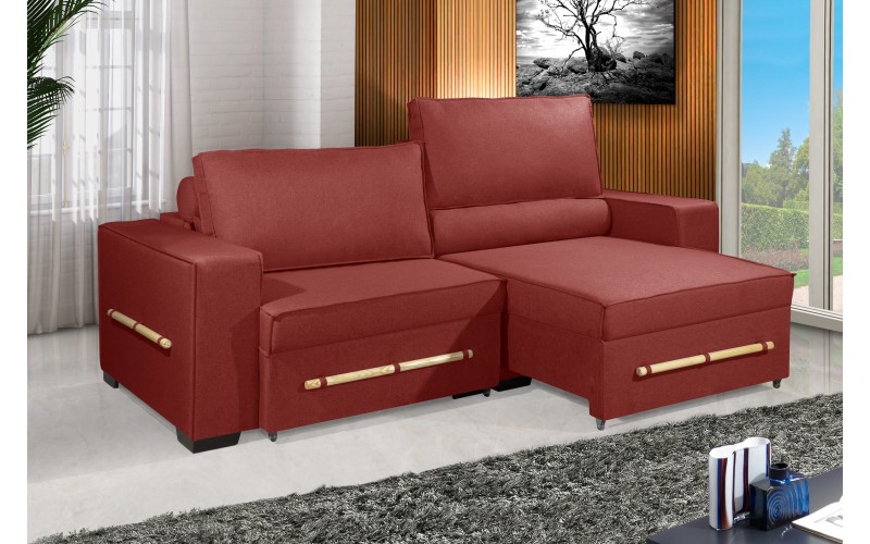 Sofá Retrátil e Reclinável 2.90m ESTILO ESTOFADOS - CHAYENE com SoftGel D33 Linho "Vermelho" Sofá Retrátil e Reclinável 2.90m ESTILO ESTOFADOS - CHAYENE com SoftGel D33 Linho "Vermelho"