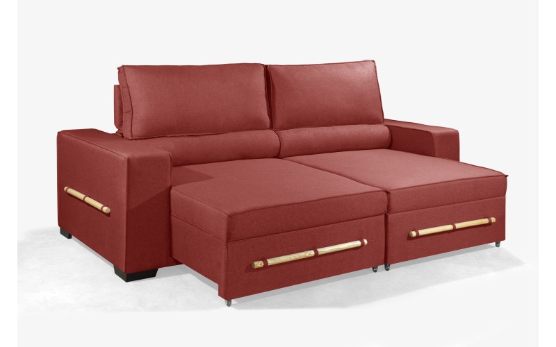 Sofá Retrátil e Reclinável 2.90m ESTILO ESTOFADOS - CHAYENE com SoftGel D33 Linho "Vermelho" Sofá Retrátil e Reclinável 2.90m ESTILO ESTOFADOS - CHAYENE com SoftGel D33 Linho "Vermelho"