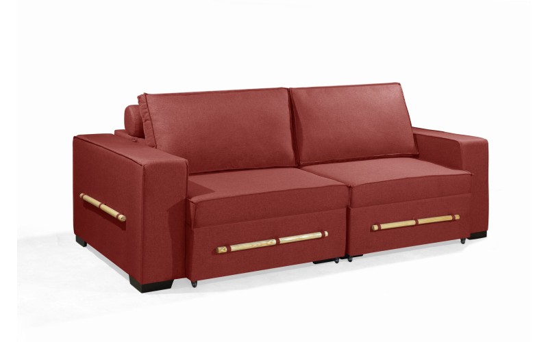 Sofá Retrátil e Reclinável 2.90m ESTILO ESTOFADOS - CHAYENE com SoftGel D33 Linho "Vermelho" Sofá Retrátil e Reclinável 2.90m ESTILO ESTOFADOS - CHAYENE com SoftGel D33 Linho "Vermelho"