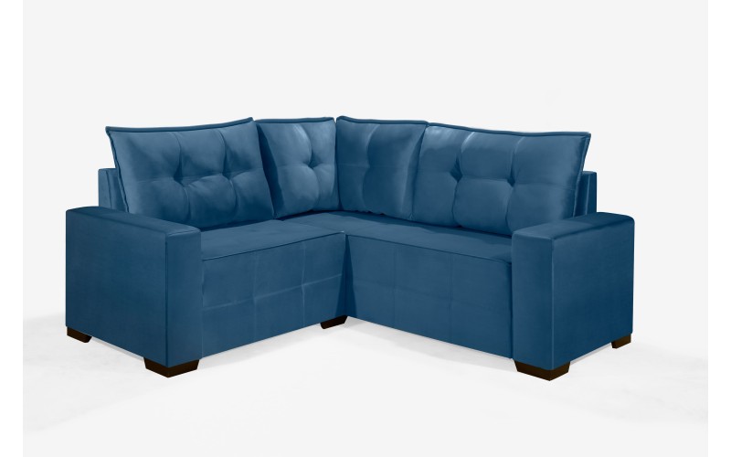 Sofá de Canto ESTILO ESTOFADOS - Milão 2,00x2,00m "Azul" Sofá de Canto ESTILO ESTOFADOS - Milão 2,00x2,00m "Azul"