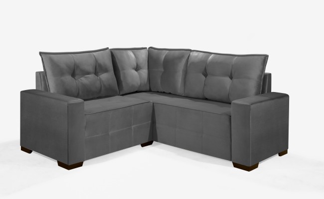 Sofá de Canto ESTILO ESTOFADOS - Milão 2,00x2,00m "Cinza"