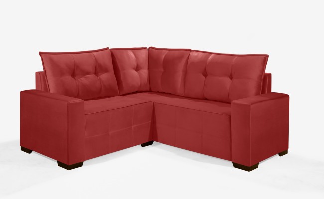 Sofá de Canto ESTILO ESTOFADOS - Milão 2,00x2,00m "Vermelho"