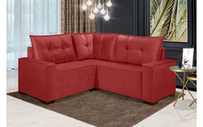 Sofá de Canto ESTILO ESTOFADOS - Milão 2,00x2,00m "Vermelho" Sofá de Canto ESTILO ESTOFADOS - Milão 2,00x2,00m "Vermelho"
