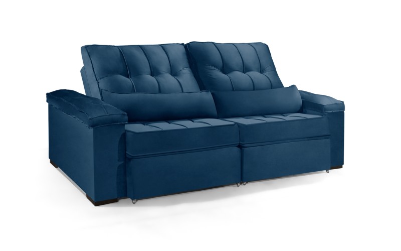 Sofá Retrátil e Reclinável 2.20m ESTILO ESTOFADOS - MOSCOU com SoftGel D33 Velusoft "Azul" Sofá Retrátil e Reclinável 2.20m ESTILO ESTOFADOS - MOSCOU com SoftGel D33 Velusoft "Azul"
