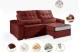 Sofá Retrátil e Reclinável 2.20m ESTILO ESTOFADOS - MOSCOU com SoftGel D33 Velusoft "Vermelho" Sofá Retrátil e Reclinável 2.20m ESTILO ESTOFADOS - MOSCOU com SoftGel D33 Velusoft "Vermelho"