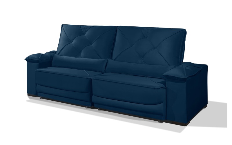 Sofá Retrátil e Reclinável 2.20m ESTILO ESTOFADOS - ODIN com SoftGel D33 Velusoft "Azul" Sofá Retrátil e Reclinável 2.20m ESTILO ESTOFADOS - ODIN com SoftGel D33 Velusoft "Azul"