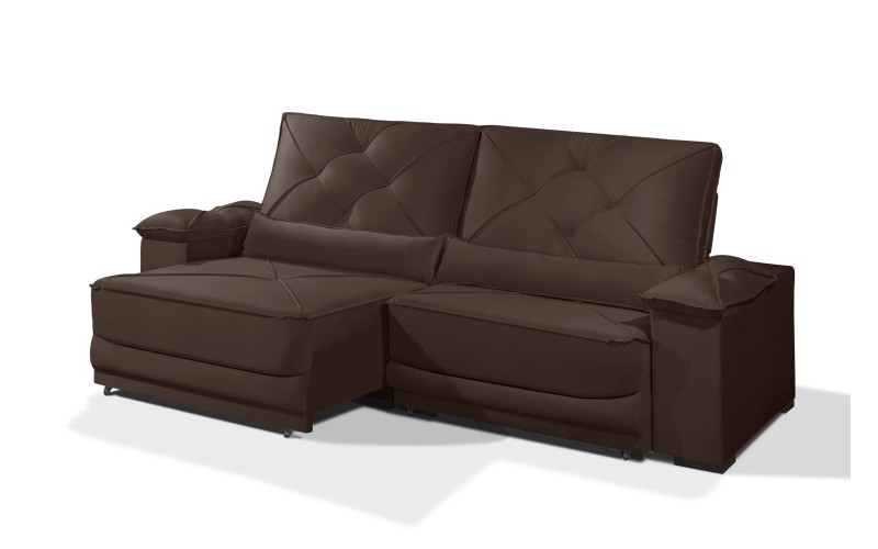Sofá Retrátil e Reclinável 2.90m ESTILO ESTOFADOS - ODIN com SoftGel D33 Velusoft "Marrom" Sofá Retrátil e Reclinável 2.90m ESTILO ESTOFADOS - ODIN com SoftGel D33 Velusoft "Marrom"