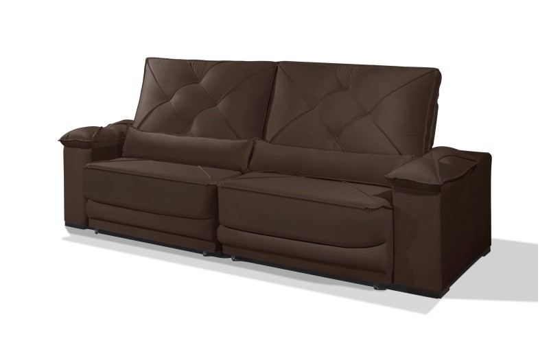 Sofá Retrátil e Reclinável 2.90m ESTILO ESTOFADOS - ODIN com SoftGel D33 Velusoft "Marrom" Sofá Retrátil e Reclinável 2.90m ESTILO ESTOFADOS - ODIN com SoftGel D33 Velusoft "Marrom"