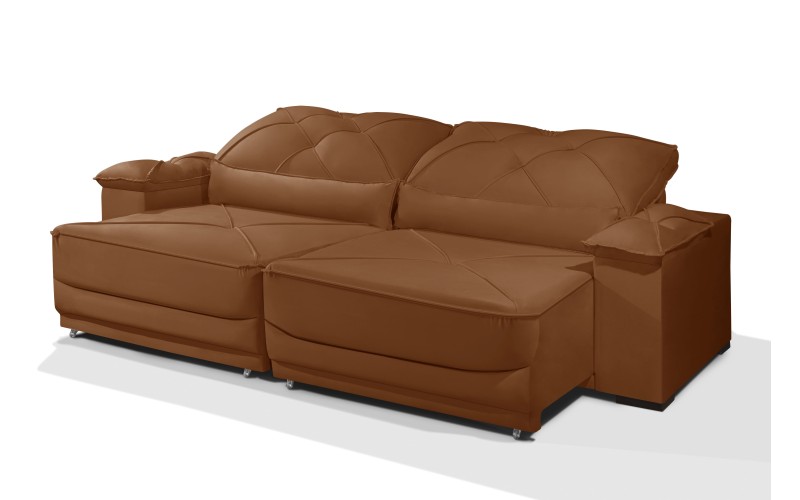 Sofá Retrátil e Reclinável 2.90m ESTILO ESTOFADOS - ODIN com SoftGel D33 Velusoft "Terracota" Sofá Retrátil e Reclinável 2.90m ESTILO ESTOFADOS - ODIN com SoftGel D33 Velusoft "Terracota"