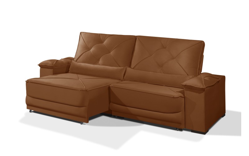 Sofá Retrátil e Reclinável 2.90m ESTILO ESTOFADOS - ODIN com SoftGel D33 Velusoft "Terracota" Sofá Retrátil e Reclinável 2.90m ESTILO ESTOFADOS - ODIN com SoftGel D33 Velusoft "Terracota"
