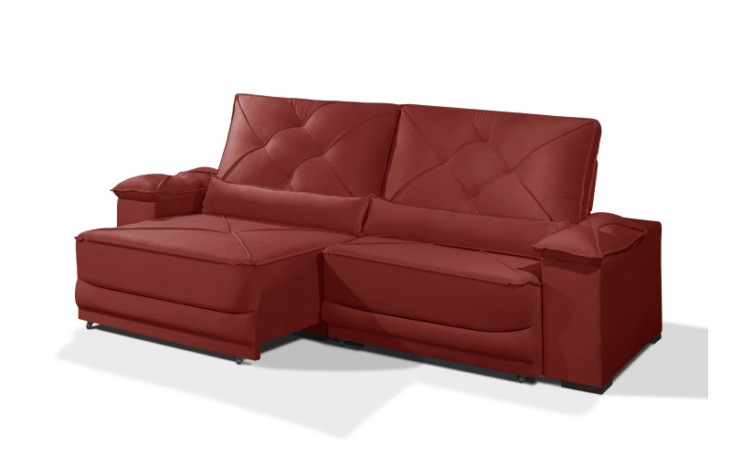 Sofá Retrátil e Reclinável 2.50m ESTILO ESTOFADOS - ODIN com SoftGel D33 Velusoft "Vermelho" Sofá Retrátil e Reclinável 2.50m ESTILO ESTOFADOS - ODIN com SoftGel D33 Velusoft "Vermelho"