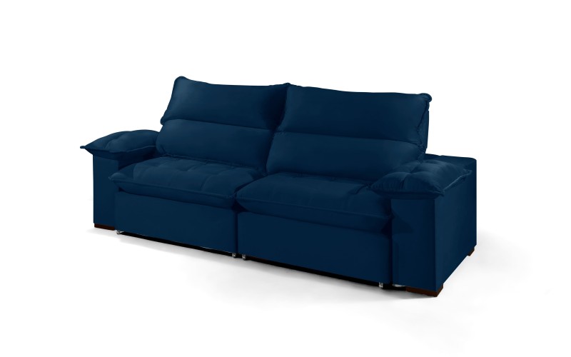 Sofá Retrátil e Reclinável 2.90m ESTILO ESTOFADOS - OSLO com SoftGel D33 Velusoft "Azul" Sofá Retrátil e Reclinável 2.90m ESTILO ESTOFADOS - OSLO com SoftGel D33 Velusoft "Azul"