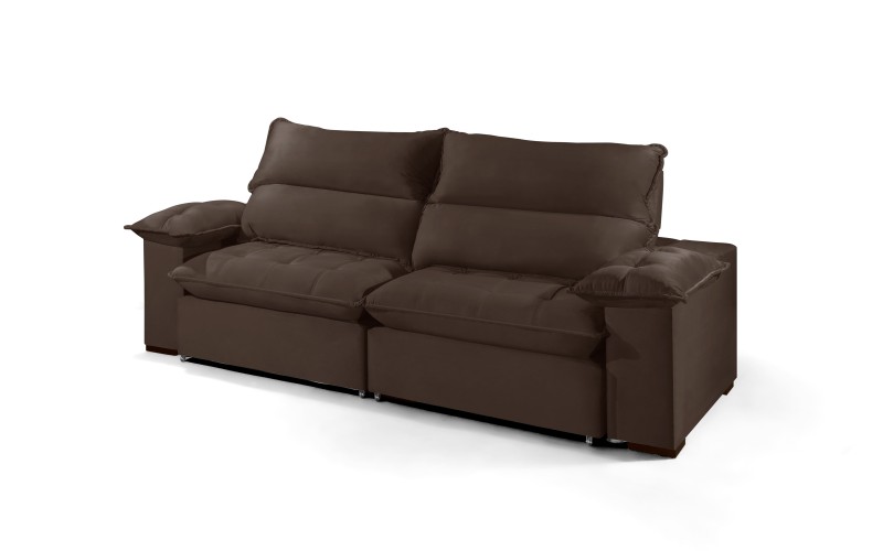 Sofá Retrátil e Reclinável 2.50m ESTILO ESTOFADOS - OSLO com SoftGel D33 Velusoft "Marrom" Sofá Retrátil e Reclinável 2.50m ESTILO ESTOFADOS - OSLO com SoftGel D33 Velusoft "Marrom"