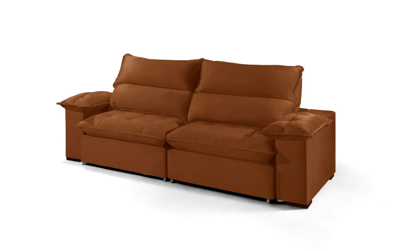 Sofá Retrátil e Reclinável 2.20m ESTILO ESTOFADOS - OSLO com SoftGel D33 Velusoft "Terracota" Sofá Retrátil e Reclinável 2.20m ESTILO ESTOFADOS - OSLO com SoftGel D33 Velusoft "Terracota"
