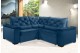 Sofá Retrátil Reclinável BERLIM DE CANTO 2.30 x 2.30 ESTILO ESTOFADOS - França Velusoft COR "AZUL" Sofá Retrátil Reclinável BERLIM DE CANTO 2.30 x 2.30 ESTILO ESTOFADOS - França Velusoft COR "AZUL"