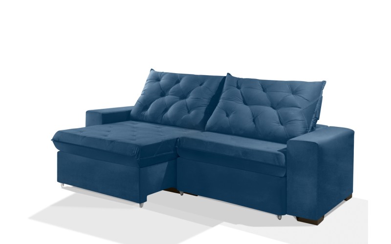 Sofá Retrátil e Reclinável 1,90m ESTILO ESTOFADOS - EUROPA com SoftGel D33 Velupluma "Azul" Sofá Retrátil e Reclinável 1,90m ESTILO ESTOFADOS - EUROPA com SoftGel D33 Velupluma "Azul"