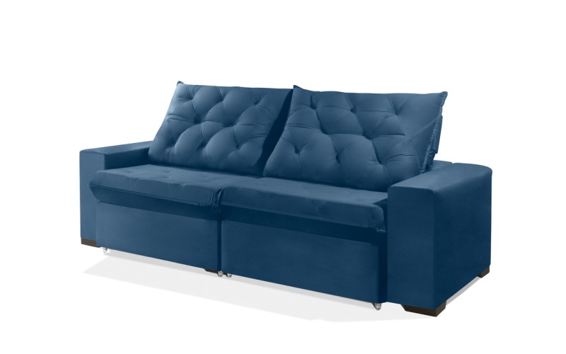 Sofá Retrátil e Reclinável 1,90m ESTILO ESTOFADOS - EUROPA com SoftGel D33 Velupluma "Azul" Sofá Retrátil e Reclinável 1,90m ESTILO ESTOFADOS - EUROPA com SoftGel D33 Velupluma "Azul"