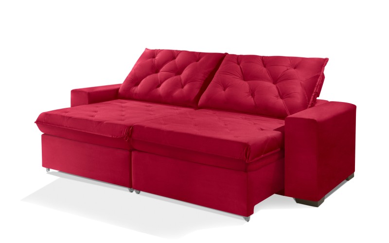 Sofá Retrátil e Reclinável 1,90m ESTILO ESTOFADOS - EUROPA com SoftGel D33 Velupluma "Vermelho" Sofá Retrátil e Reclinável 1,90m ESTILO ESTOFADOS - EUROPA com SoftGel D33 Velupluma "Vermelho"