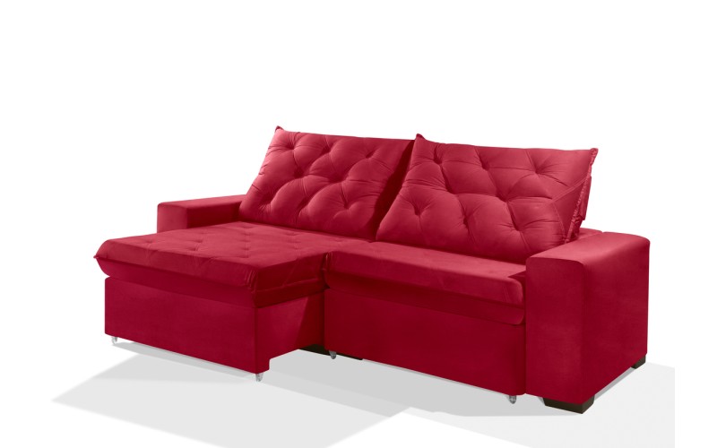 Sofá Retrátil e Reclinável 1,90m ESTILO ESTOFADOS - EUROPA com SoftGel D33 Velupluma "Vermelho" Sofá Retrátil e Reclinável 1,90m ESTILO ESTOFADOS - EUROPA com SoftGel D33 Velupluma "Vermelho"