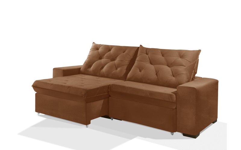Sofá Retrátil e Reclinável 2.50m ESTILO ESTOFADOS - EUROPA com SoftGel D33 "Terracota" Sofá Retrátil e Reclinável 2.50m ESTILO ESTOFADOS - EUROPA com SoftGel D33 "Terracota"