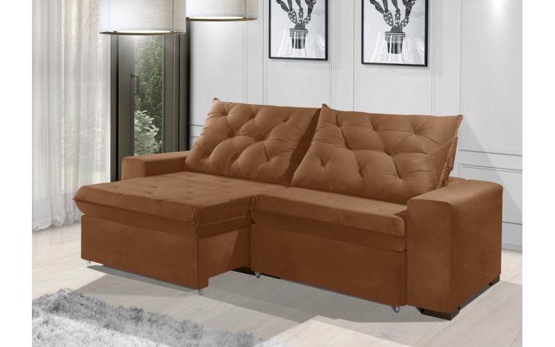 Sofá Retrátil e Reclinável 2.50m ESTILO ESTOFADOS - EUROPA com SoftGel D33 "Terracota" Sofá Retrátil e Reclinável 2.50m ESTILO ESTOFADOS - EUROPA com SoftGel D33 "Terracota"