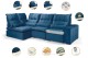 Sofá Retrátil Reclinável ELLOA DE CANTO COM CHAISE 3.05 x 1.80m ESTILO ESTOFADOS - Inca Velusoft COR "AZUL" Sofá Retrátil Reclinável ELLOA DE CANTO COM CHAISE 3.05 x 1.80m ESTILO ESTOFADOS - Inca Velusoft COR "AZUL"