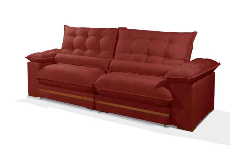 Sofá Retrátil Reclinável IRÃ 2.90m ESTILO ESTOFADOS - França Velusoft COR "VERMELHO" Sofá Retrátil Reclinável IRÃ 2.90m ESTILO ESTOFADOS - França Velusoft COR "VERMELHO"