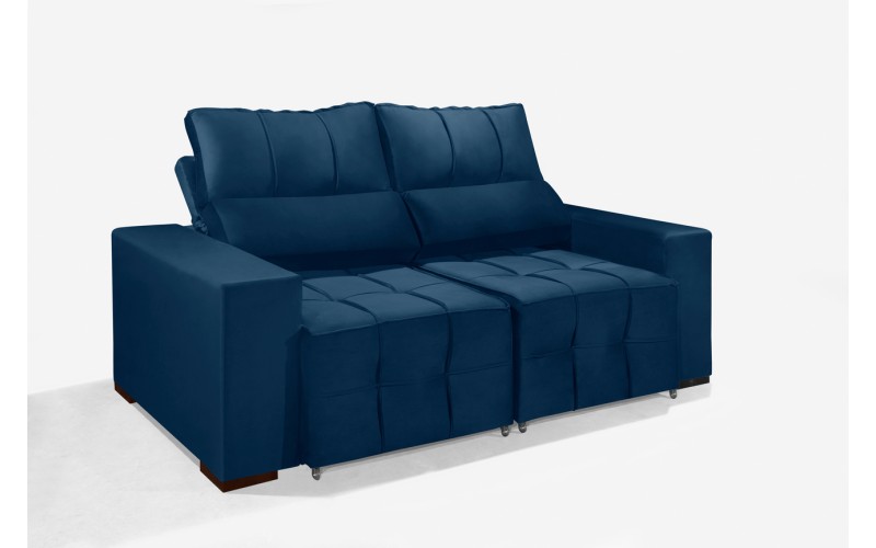 Sofá Retrátil Reclinável MIAMI 2.00m ESTILO ESTOFADOS - Inca Velusoft COR "AZUL" Sofá Retrátil Reclinável MIAMI 2.00m ESTILO ESTOFADOS - Inca Velusoft COR "AZUL"