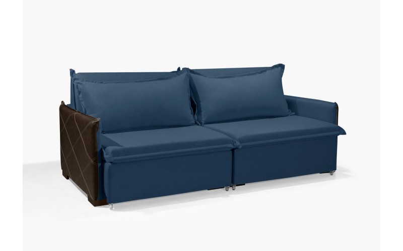 Sofá Sem Caixa Retrátil Reclinável MÔNACO 1,80m ESTILO ESTOFADOS - França Linhosoft COR "Azul" Sofá Sem Caixa Retrátil Reclinável MÔNACO 1,80m ESTILO ESTOFADOS - França Linhosoft COR "Azul"