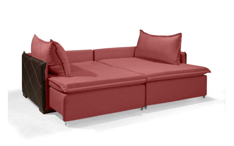 Sofá Sem Caixa Retrátil Reclinável MÔNACO 2.20m ESTILO ESTOFADOS - França Linhosoft COR "Vermelho" Sofá Sem Caixa Retrátil Reclinável MÔNACO 2.20m ESTILO ESTOFADOS - França Linhosoft COR "Vermelho"