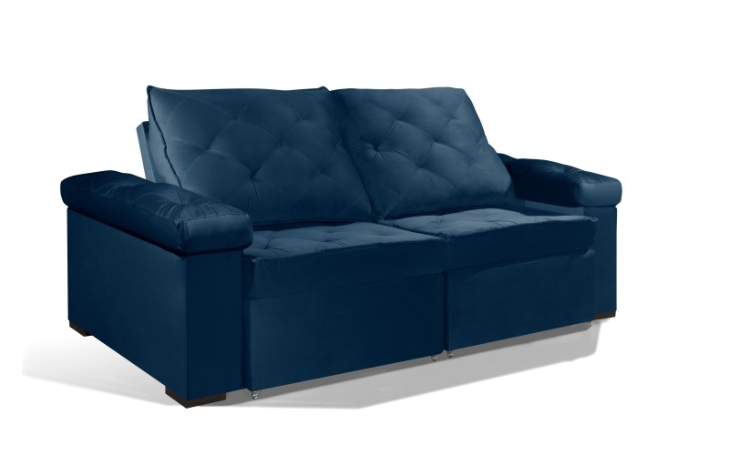 Sofá Retrátil e Reclinável 2.50m ESTILO ESTOFADOS - STAMBULL com SoftGel D33 Velusoft "Azul" Sofá Retrátil e Reclinável 2.50m ESTILO ESTOFADOS - STAMBULL com SoftGel D33 Velusoft "Azul"