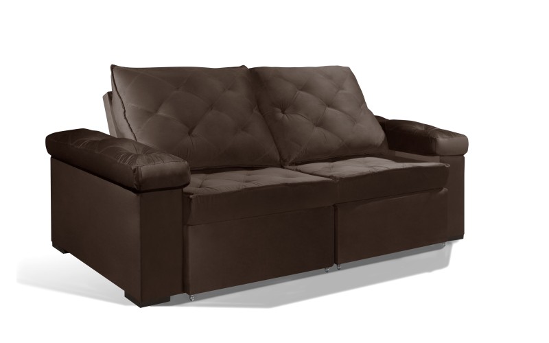 Sofá Retrátil e Reclinável 2.20m ESTILO ESTOFADOS - STAMBULL com SoftGel D33 Velusoft "Marrom" Sofá Retrátil e Reclinável 2.20m ESTILO ESTOFADOS - STAMBULL com SoftGel D33 Velusoft "Marrom"