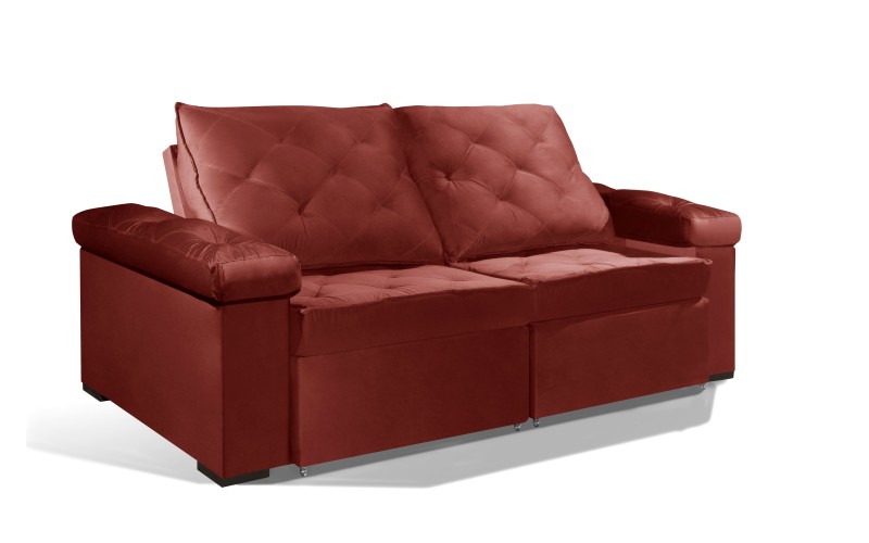 Sofá Retrátil e Reclinável 2.20m ESTILO ESTOFADOS - STAMBULL com SoftGel D33 Velusoft "Vermelho" Sofá Retrátil e Reclinável 2.20m ESTILO ESTOFADOS - STAMBULL com SoftGel D33 Velusoft "Vermelho"