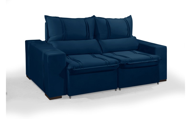 Sofá Retrátil e Reclinável 2.20m ESTILO ESTOFADOS - THOR com SoftGel D33 Velusoft "Azul" Sofá Retrátil e Reclinável 2.20m ESTILO ESTOFADOS - THOR com SoftGel D33 Velusoft "Azul"