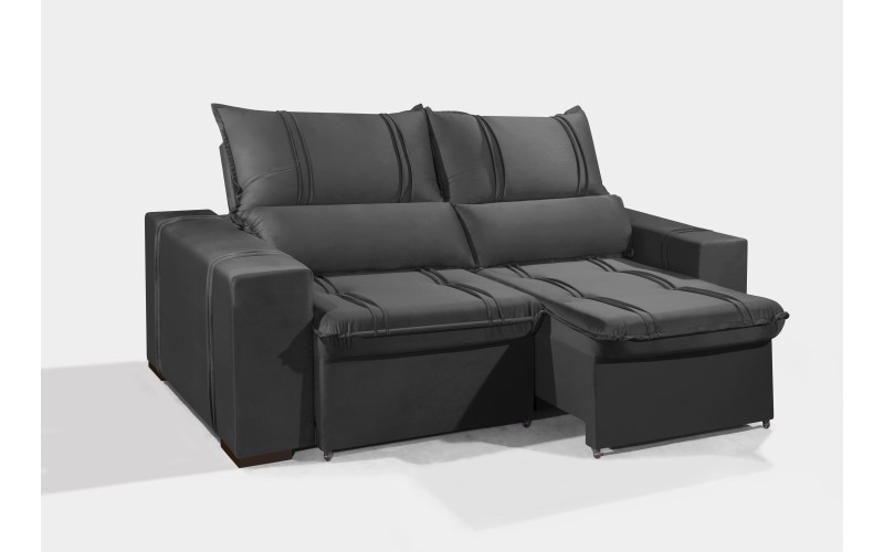 Sofá Retrátil e Reclinável 2.50m ESTILO ESTOFADOS - THOR com SoftGel D33 Velusoft "Cinza" Sofá Retrátil e Reclinável 2.50m ESTILO ESTOFADOS - THOR com SoftGel D33 Velusoft "Cinza"