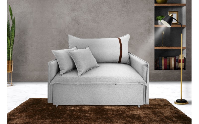 Poltrona Sofá Cama Valence Premium 130cm SoftGel D33 Linho Cinza Claro Poltrona Sofá Cama Valence Premium 130cm SoftGel D33 Linho Cinza Claro