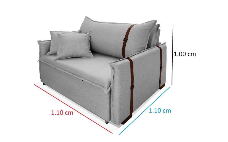 Poltrona Sofá Cama Valence Premium 130cm SoftGel D33 Linho Cinza Claro Poltrona Sofá Cama Valence Premium 130cm SoftGel D33 Linho Cinza Claro