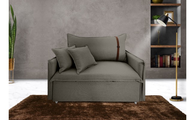 Poltrona Sofá Cama Valence Premium 140cm SoftGel D33  Linho Cinza