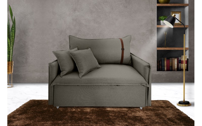 Poltrona Sofá Cama Valence Premium 130cm SoftGel D33 Linho Cinza Poltrona Sofá Cama Valence Premium 130cm SoftGel D33 Linho Cinza